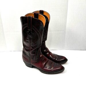 Lucchese Black Cherry Classic Cowboy Boots Sz 9